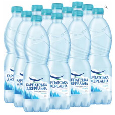 Вода мінеральна, 0.5л, негазована, 12шт/уп, ТМ Карпатська Джерельна