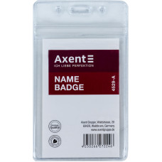 Бейдж вертикальний, кишеня 62х86мм, замок zip lock, ТМ Axent