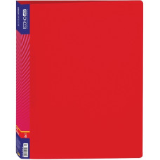Папка на 4 кільця, А4, 30мм, з карманцем, пластикова, червона, ТМ Economix