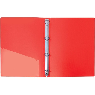 Папка на 4 кільця, А4, 30мм, з карманцем, пластикова, червона, ТМ Economix