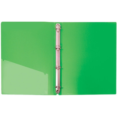 Папка на 4 кільця, А4, 30мм, з карманцем, пластикова, зелена, ТМ Economix