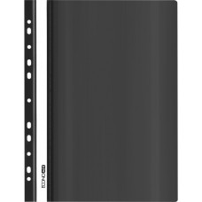 Швидкозшивач, А4, з прозорим верхом та перфорацією, PP, глянець, чорний, TM Economix