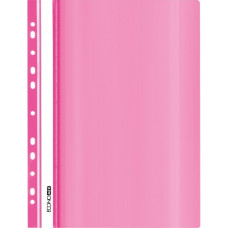 Швидкозшивач, А4, з прозорим верхом та перфорацією, PP, глянець, рожевий, TM Economix