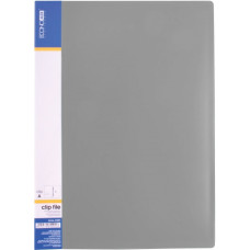 Папка-швидкозшивач, А4, з пружинним механізмом CLIP A та карманом, сіра, TM Economix