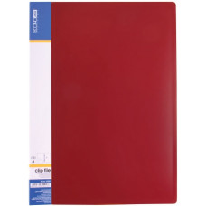 Папка-швидкозшивач, А4, з пружинним механізмом CLIP A та карманом, червона, TM Economix