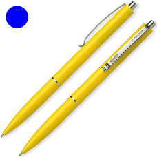 Ручка кулькова, лінія 0.7мм, синя, автоматична, корпус жовтий, K15, TM Schneider