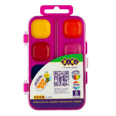 Фарби акварельні, 8 кольорів, пласт./кор. без/п, рожева, KIDS Line, TM ZiBi