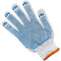 Рукавички захисні, долоня-крапка, щільність 3 нитки, білі, БАВ70%/ПЕ30%