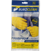 Рукавички господарські, (XL), латексні, з бав.напиленням, жовті, 1 пара, TM Buroclean
