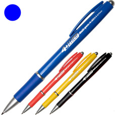 Ручка кулькова, лінія 0.7мм, синя, автоматична, корпус асорті, TM 4Office