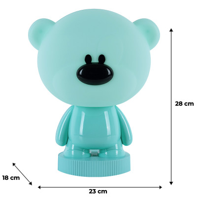 Світильник-нічник, LED, з акумулятором, 280х230х180мм, Bear, зелений, TM Kite