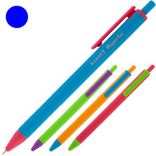 Ручка масляна, лінія 0.7мм, синя, автоматична, Reporter Color, ТМ Axent