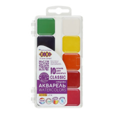 Фарби акварельні, CLASSIC, 10 кольорів, без/п, пласт./кор., KIDS Line, TM ZiBi