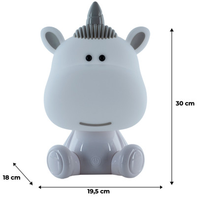 Світильник-нічник, LED, з акумулятором, 300х195х180мм, Unicorn, білий, TM Kite