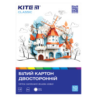 Картон білий, A4, 10арк, двосторонній, Classic, TM Kite