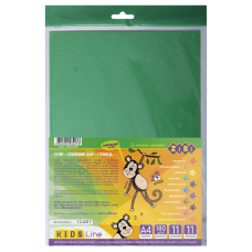 Набір кольорового паперу самоклеючого СУПЕР КОЛЬОРИ, А4, 11 аркушів: 11 кольорів (9станд.+2 неон), KIDS Line, TM ZiBi