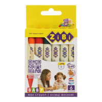 Олівці воскові, SUPER JUMBO, 6 кольорів, круглий корпус, BABY Line, TM ZiBi