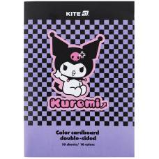 Картон кольоровий, А4, 10арк, 10кольорів, двосторонній, Kuromi, TM Kite