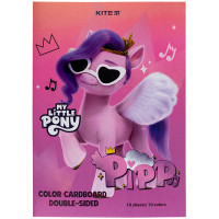Картон кольоровий, А4, 10арк, 10кольорів, двосторонній, My Little Pony, TM Kite