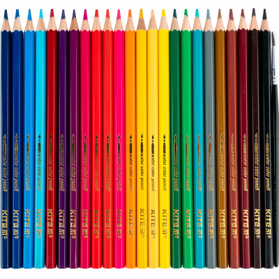 Олівці кольорові, 24шт, акварельні, Classic, TM Kite