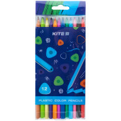 Олівці кольорові, 12шт, пластикові, Triangle, TM Kite