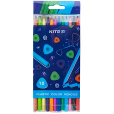 Олівці кольорові, 12шт, пластикові, Triangle, TM Kite
