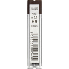 Стержні для механічних олівців, 0.5мм, твердість HB, 12шт/туба, TM Koh-i-Noor