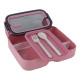 Ланчбокс подвійний з наповненням, 1400мл, рожевий, TM Kite