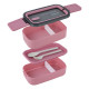 Ланчбокс подвійний з наповненням, 1400мл, рожевий, TM Kite