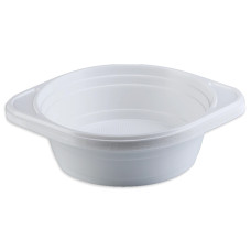 Тарілки одноразові, пластикові, 500мл, глибокі, білі, 100 шт/уп