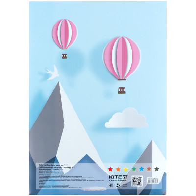 Набір паперу та картону, A4, (7+7), папка, TM Kite