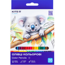 Олівці кольорові, 36шт, Classic, TM Kite
