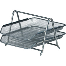 Лоток горизонтальний 2в1, 350х285х210мм, металевий, срібло, TM Buromax