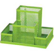 Підставка настільна, 150x100x100мм, 4 відділення, металева, салатовий, TM ZiBi