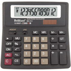 Калькулятор настільний, 156х157х34мм, 12-розрядний, чорний, BS-312, TM Brilliant