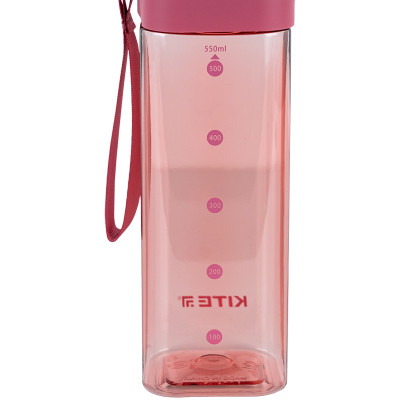 Пляшечка для води, 550мл, квадратна, рожева, TM Kite