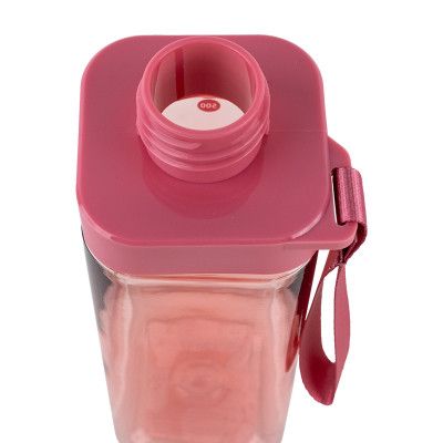 Пляшечка для води, 550мл, квадратна, рожева, TM Kite