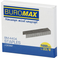 Скоби для степлера, №23/8, 1000шт, Люкс, TM Buromax