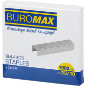 Скоби для степлера, №23/10, 1000шт, Люкс, TM Buromax