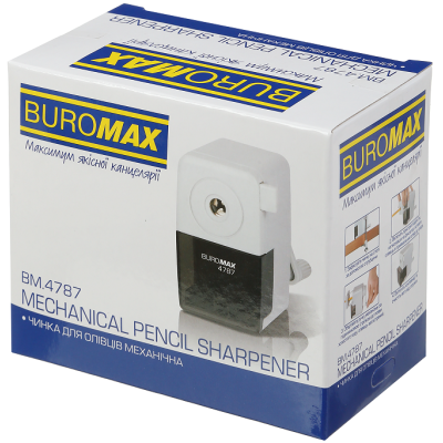 Точилка з контейнером, механiчна, на струбцині, пластикова, асорті, TM Buromax