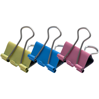 Біндер (зажим) 25мм, 12шт, кольоровий, TM Buromax