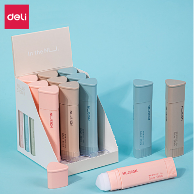 Клей олівець, 21г, PVP, трикутний, асорті пастель, NuSign, TM Deli