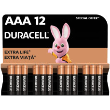 Елемент живлення батарейка, AAA, LR03, 1.5V, 12шт/уп, Basic, TM Duracell