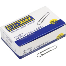 Скріпки, 50мм, 100шт, круглі, нікельовані, TM Buromax