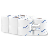 Туалетний папір, 2-шаровий, целюлоза (білий), на гільзі, 12рул/уп, 90м, Джамбо, ТМ Papero