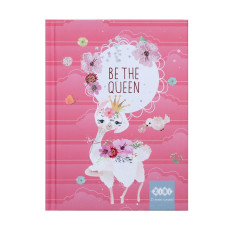 Блокнот BE THE QUEEN, А6, 64арк, клітинка, тв. обклад, мат. лам.+лак, гліт, кораловий, TM ZiBi