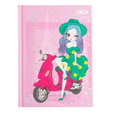 Блокнот CUTE GIRL, А6, 64арк, клітинка, тв. обклад, мат. лам.+лак, рожевий, KIDS Line, TM ZiBi