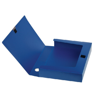 Папка-бокс, А4, 235х320х55мм, на липучці, непрозора, пластикова, темно-синя, TM Buromax