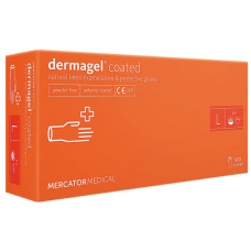 Рукавички латексні, L-9, без пудри, нестерильні, білі, 100шт/уп, Dermagel, TM Mercator