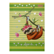 Блокнот LOVE IS, А6, 64арк, клітинка, тв. обклад, мат. лам.+лак, салатовий, KIDS Line, TM ZiBi